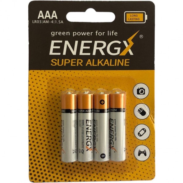 باتری نیم قلمی سوپر آلكالاين ENERGX بسته 4 عددی