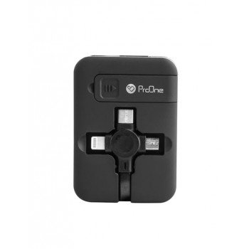 کابل تبدیل USB به USB-C microUSB لایتنینگ پرووان مدل PCC365R طول 1 متر 