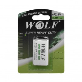 باتری کتابی 9 ولت مدل Super Heavy Duty ولف (WOLF) مدل 6F22