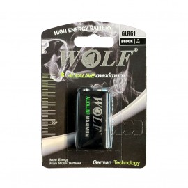 باتری کتابی 9 ولت  ALKALINE ولف (WOLF) مدل 6LR61
