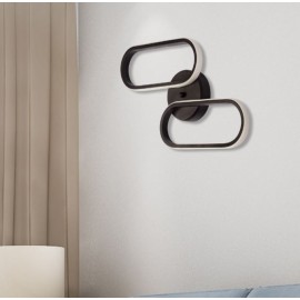 دیوارکوب چشمه نور بیضی 2 شعله بدنه مشکی L6407/2 آفتابی
