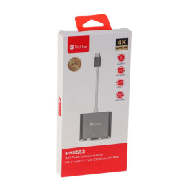 هاب 3 پورت USB پرووان (PROONE) خاکستری مدل PHU552