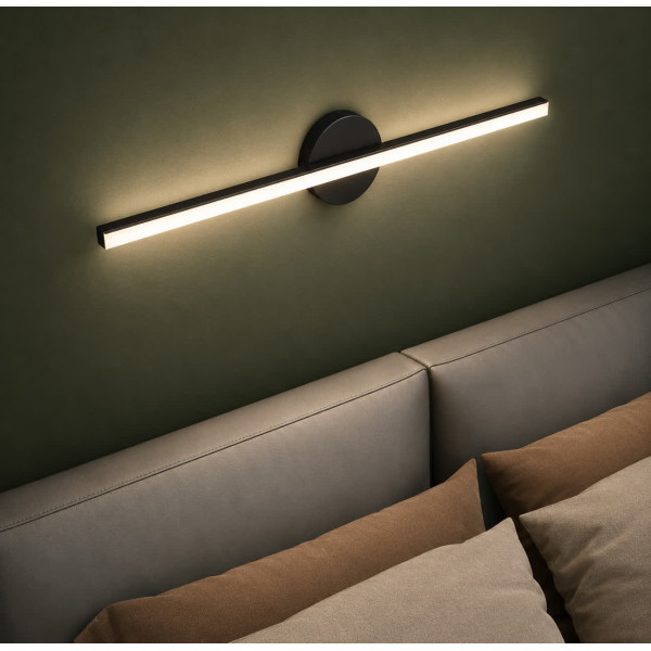دیوارکوب مدرن شینولایت کد S_2118_BK بدنه مشکی نور سه حالته