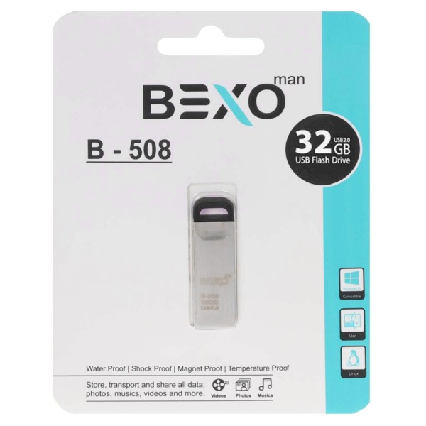 فلش مموری BEXO-MAN مدل B-508 ظرفیت 32 گیگابایت مشکی