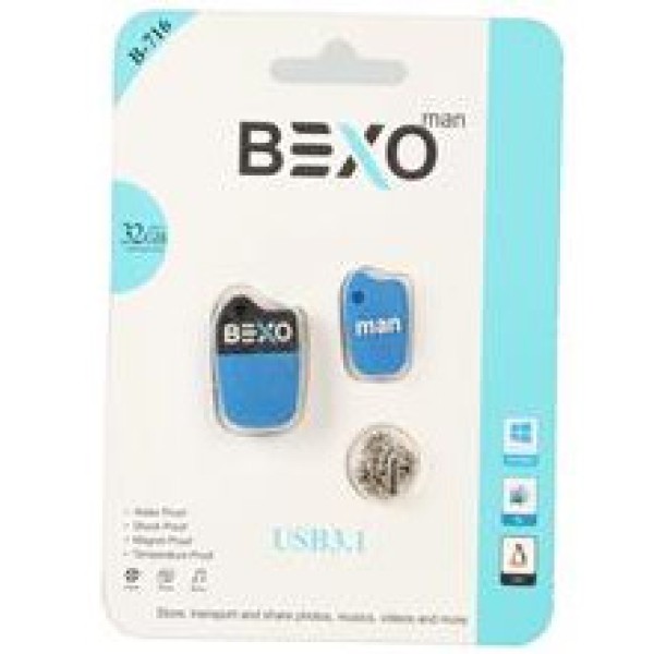 فلش مموری BEXO-MAN مدل B-716 ظرفیت 32 گیگابایت آبی 