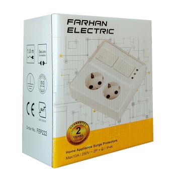 محافظ برق 2 خانه ارت دار یخچال و فریزر طول 1.8 متر فرحان الکتریک با مغزی پلی آمید 