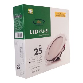پنل سقفی گرد توکار 25 وات البو آفتابی