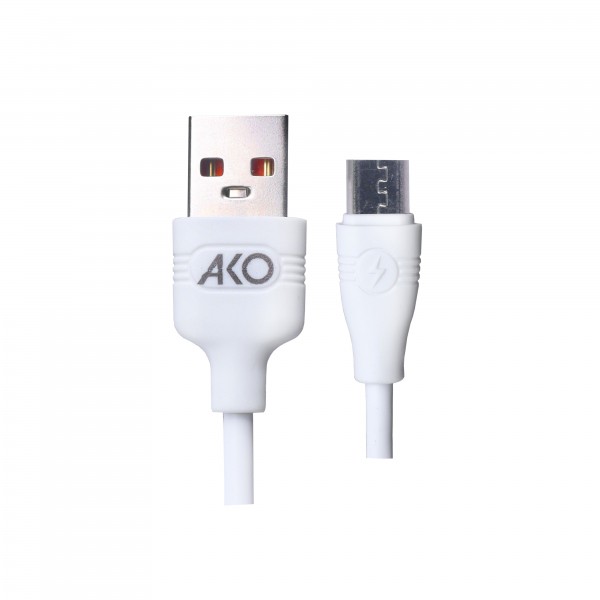 کابل شارژ میکرو سفید AKO مدل AC-18 طول 1 متر